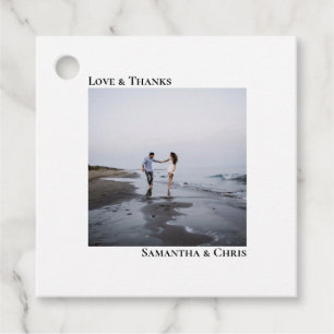 Love & Thanks Minimalist Wedding Simple Photo Favour Tags