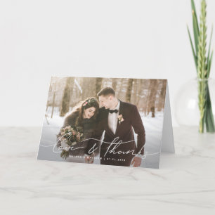 Love & Thanks Modern Hand Lettered Script Wedding Thank You Card