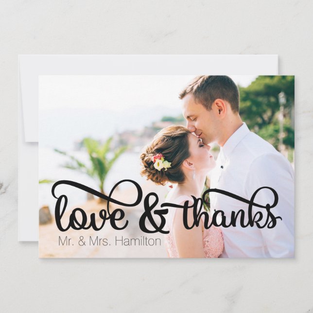 Love & Thanks Photo Thank You Card (Front)