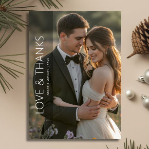 Love & Thanks Romantic Couple Holiday Card