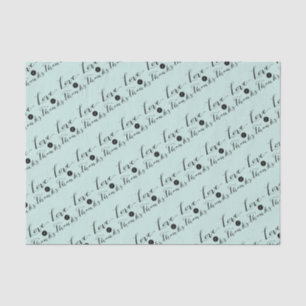 Love & Thanks Script Calligraphy Chic Tissue Paper