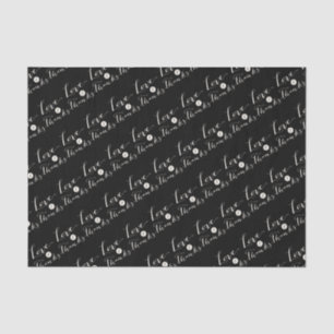 Love & Thanks Script Calligraphy Chic Tissue Paper