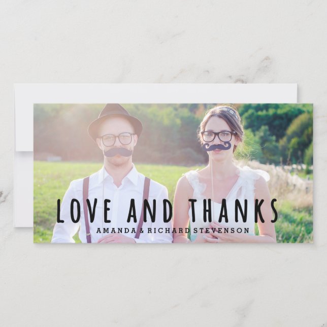 LOVE & THANKS SCRIPT | WEDDING THANK YOU PHOTO (Front)