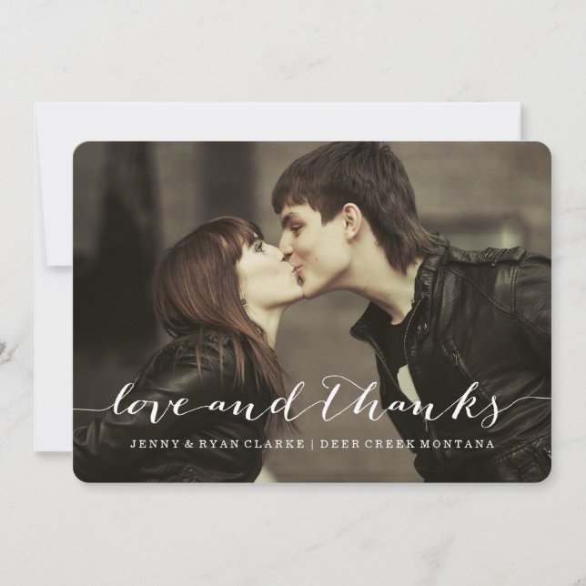 LOVE & THANKS SCRIPT | WEDDING THANK YOU PHOTO (Front)