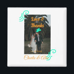 Love & thanks wedding couple photo modern add oran magnet<br><div class="desc">Design for couple love</div>