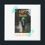 Love & thanks wedding couple photo modern add oran magnet<br><div class="desc">Design for couple love</div>