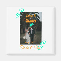 Love & thanks wedding couple photo modern add oran