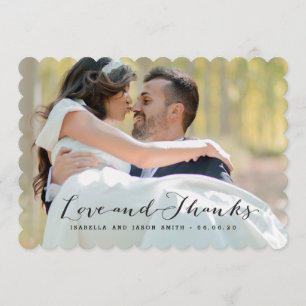 LOVE & THANKS WEDDING PHOTO THANK YOU CARD
