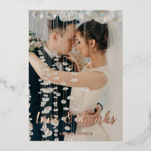 Love & thanks wedding thank you card