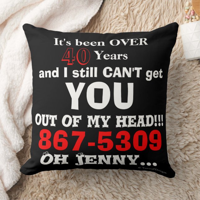 Love that 80's Music 867-5309 Retro Humour Cushion (Blanket)
