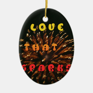 Love That Sparks Abstract Art Design Print Ceramic Tree Decoration