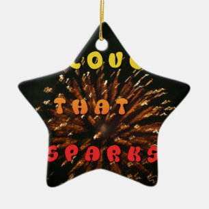 Love That Sparks Abstract Art Design Print Ceramic Tree Decoration