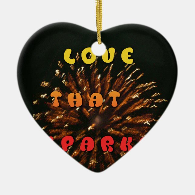 Love That Sparks Abstract Art Design Print Ceramic Tree Decoration (Front)