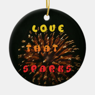 Love That Sparks Abstract Art Design Print Ceramic Tree Decoration