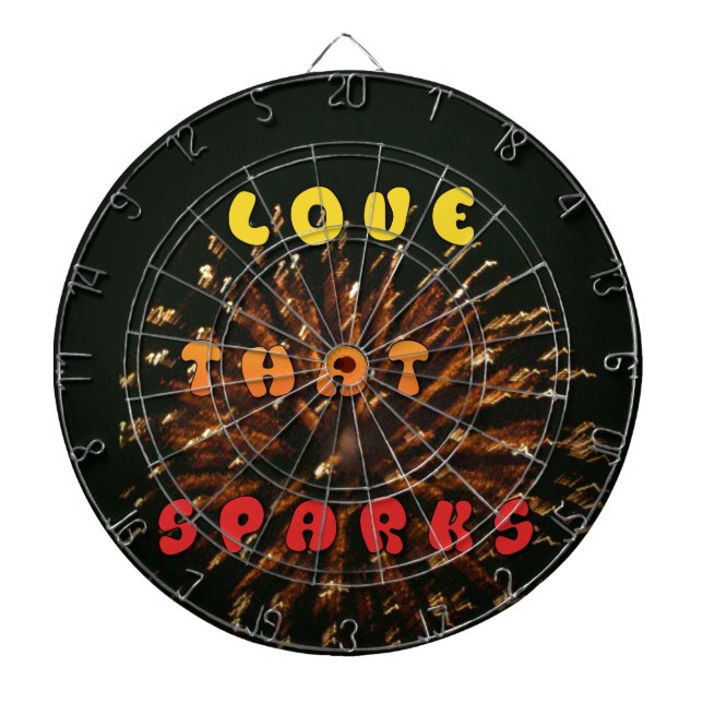 Love That Sparks Abstract Art Design Print Dartboard (Front)