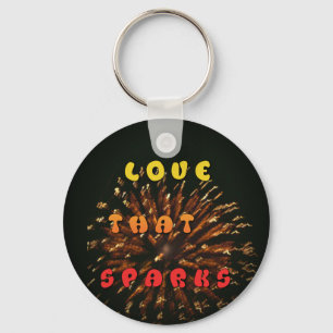 Love That Sparks Abstract Art Design Print Key Ring