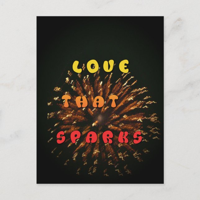 Love That Sparks Abstract Art Design Print Postcard (Front)