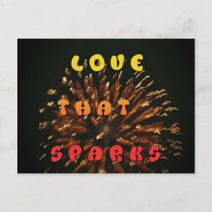Love That Sparks Abstract Art Design Print Postcard