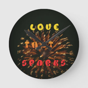 Love That Sparks Abstract Art Design Print Round Clock