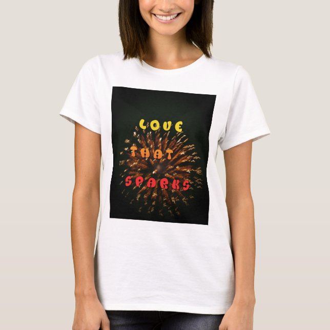 Love That Sparks Abstract Art Design Print T-Shirt (Front)