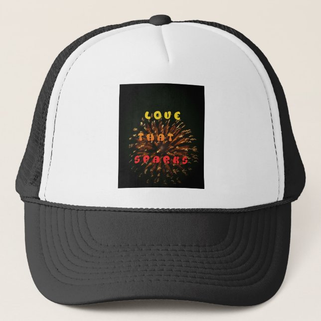 Love That Sparks Abstract Art Design Print Trucker Hat (Front)