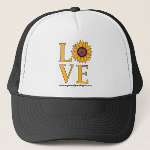 Love that Sunflower Peace Sign Trucker Hat