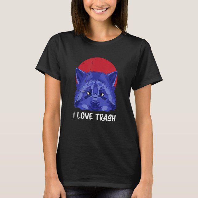 Love That Trash Racoon Japanese Retro Style Art T-Shirt (Front)