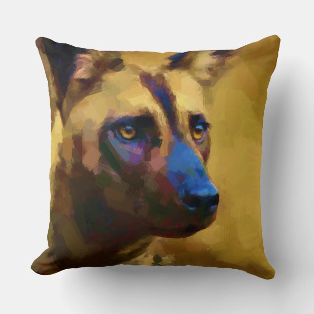 Love the African Wild Dog Art Cushion (Front)