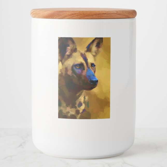 Love the African Wild Dog Art Food Label (Front)