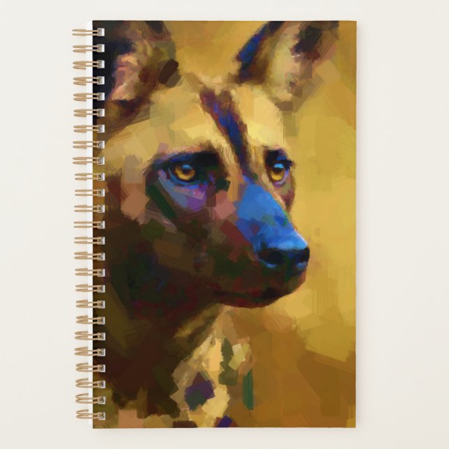 Love the African Wild Dog Painted  Planner (Front)