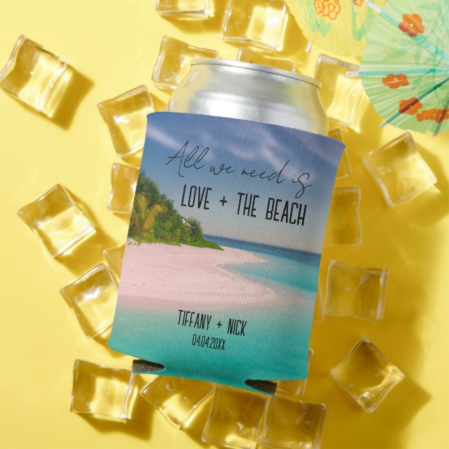 Love + The Beach Wedding Day Favour Can Cooler (In Situ Summer)