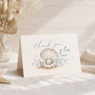 Love & The Beach Wedding Save the Date Thank You Card