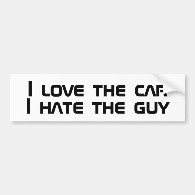 love the car, hate the guy tesla protest fix bumper sticker (Front)