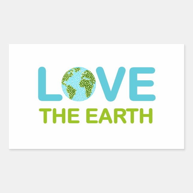 Love the Earth Earth Day Rectangular Sticker (Front)