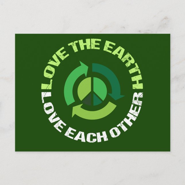 Love the Earth Environmental Awareness Recycling Postcard (Front)