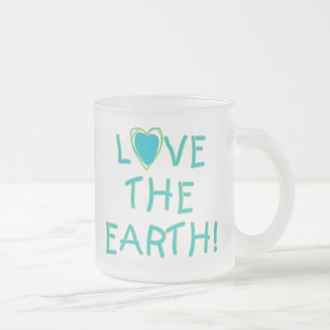 Love the Earth Environmental Frosted Glass Coffee Mug (Right)