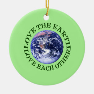 Love the Earth, Love Each Other Ceramic Tree Decoration