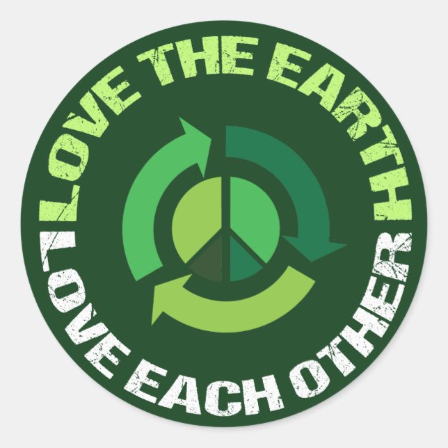 Love the Earth Love Each Other Classic Round Sticker (Front)