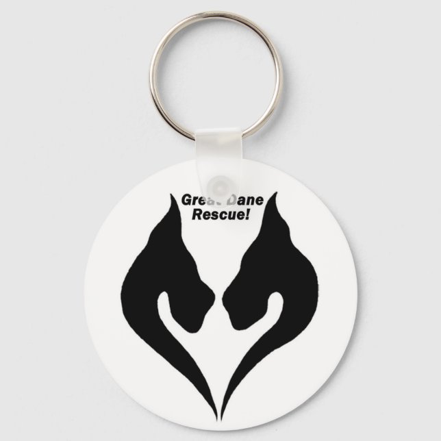 Love the Great Dane rescue! Key Ring (Front)