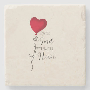 Love the Lord  & Heart Balloon Stone Coaster
