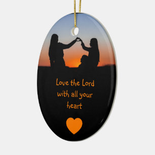 Love the Lord with all Your Heart Ceramic Tree Decoration