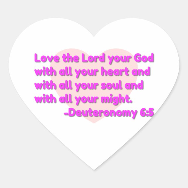 Love the Lord Your God Heart Sticker (Front)