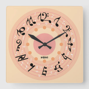 LOVE THE MUSIC IS YOU BY MASANSER SQUARE WALL CLOCK
