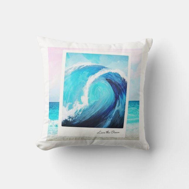 Love the Ocean  Throw Pillow (Front)