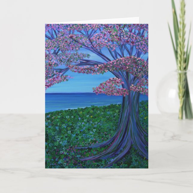 Love & the Pink Tree of Hearts Card (Front)