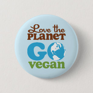 Love the Planet Go Vegan 6 Cm Round Badge