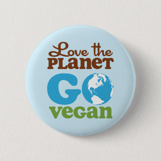 Love the Planet Go Vegan 6 Cm Round Badge