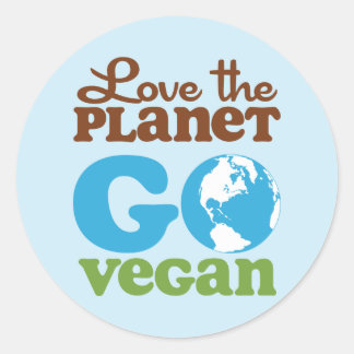 Love the Planet Go Vegan Classic Round Sticker