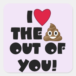 Love The Poop Emoji Square Sticker