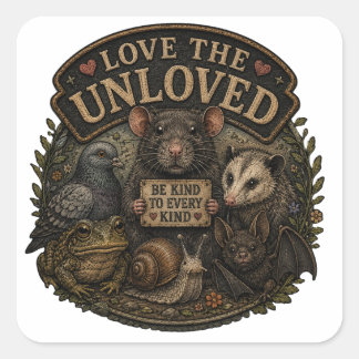 Love The Unloved | Be Kind To Every Kind Square Sticker